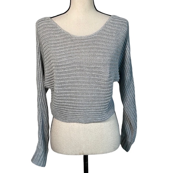 Tularosa Sweaters - Tularosa Grey Long Sleeve Knit Pullover Crop Sweater XS